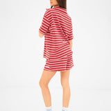 Soft Stripe Waffle Shorts - Red Stripe