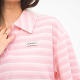 Soft Stripe Waffle Rugby Shirt - Pink Stripe