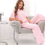 Soft Stripe Waffle Rugby Shirt - Pink Stripe