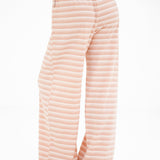 Soft Stripe Waffle Trousers - Peach Stripe