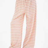 Soft Stripe Waffle Trousers - Peach Stripe