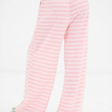 Soft Stripe Waffle Trousers - Pink Stripe