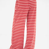 Soft Stripe Waffle Trousers - Red Stripe
