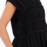 Alessia Linen Frill Top - Black