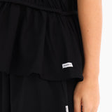 Alessia Linen Frill Top - Black