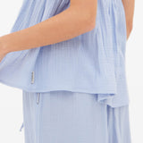 Mila Peplum Top - Summer Blue