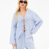 Mila Tie Up Top - Summer Blue