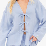 Mila Tie Up Top - Summer Blue