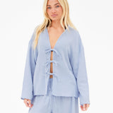 Mila Tie Up Top - Summer Blue