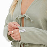 Mila Tie Up Top - Soft Sage