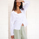 Mila Tie Up Top - White
