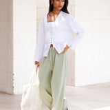 Mila Tie Up Top - White