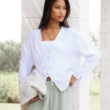 Mila Tie Up Top - White