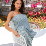 Lottie Gingham Cami Top - Light Teal