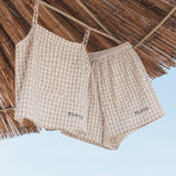 Lottie Gingham Cami Top - Tan