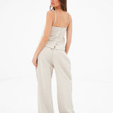 Lottie Gingham Cami Top - Tan
