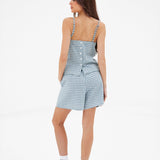 Lottie Gingham Shorts - Light Teal