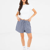 Lottie Gingham Shorts - Navy