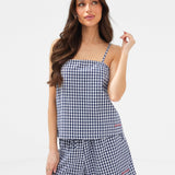 Lottie Gingham Shorts - Navy