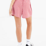 Lottie Gingham Shorts - Red