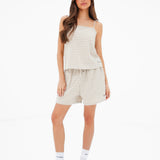 Lottie Gingham Shorts - Tan