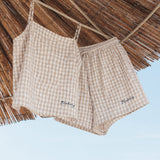 Lottie Gingham Shorts - Tan
