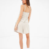Lottie Gingham Shorts - Tan