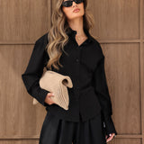 Alessia Linen Shirt - Black