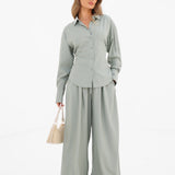 Alessia Linen Shirt - Soft Sage