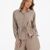 Alessia Linen Shirt - Tan