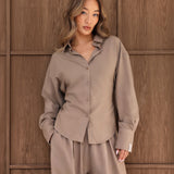 Alessia Linen Shirt - Tan