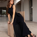 Mae Tied Waist Dress - Black