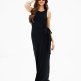 Mae Tied Waist Dress - Black
