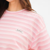 Soft Stripe Waffle T-Shirt - Pink Stripe