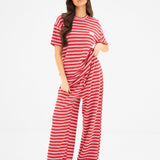 Soft Stripe Waffle T-Shirt - Red Stripe