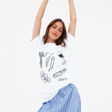 Tessa Oversized T-Shirt - White & Black
