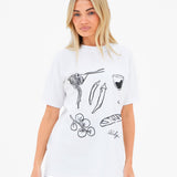 Tessa Oversized T-Shirt - White & Black