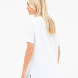 Tessa Oversized T-Shirt - White & Cherry Red