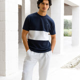 Evan Relaxed T-Shirt - True Navy & White