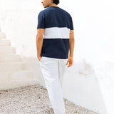 Evan Relaxed T-Shirt - True Navy & White