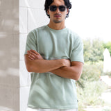 Evan Relaxed T-Shirt - Sage & White