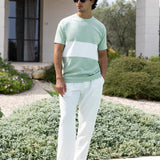 Evan Relaxed T-Shirt - Sage & White