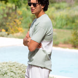 Evan Relaxed T-Shirt - Sage & White