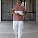 Evan Relaxed T-Shirt - Clay & White