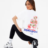 Tia Tomato Oversized T-Shirt - White