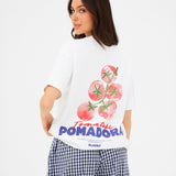 Tia Tomato Oversized T-Shirt - White