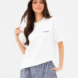 Tia Tomato Oversized T-Shirt - White
