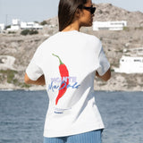 Cassie Chilli Oversized T-Shirt - White