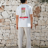Olive Oil Print Relaxed T-Shirt - White