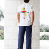 Olive Print Relaxed T-Shirt - White
